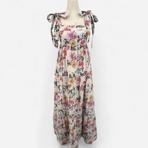 House of Harlow 1960 Cottagecore Floral Linen Maxi Dress